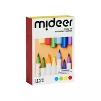 Mideer dvipusiai nuplaunami markeriai / flomasteriai - 12 spalvų