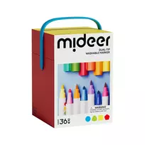 Mideer dvipusiai nuplaunami markeriai / flomasteriai - 36 spalvos