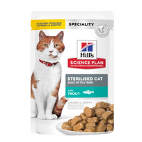Hill's SP Feline Adult Sterilised Trout Pouch konservai katėms 12x85g