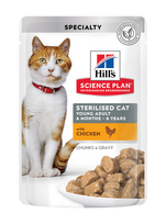 Hills SP Feline Adult Sterilised Chicken pouch konservai katėms 12x85g - 85 g