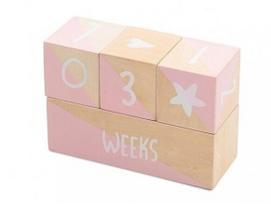Jollein medinės kaladėlės Rose-beige