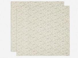 Jollein muslino audinio vystyklų rinkinys 115x115 Animals Olive Green 2vnt.