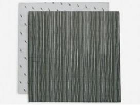 Jollein medvilnės merliukai 70x70cm StripeOlive/Leaf Green 2vnt