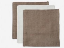 Jollein bambuko audinio muslino merliukai 31x31 cm Biscuit/Ivory 3vnt