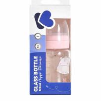 Stiklinis maitinimo buteliukas Hippo Dreams, rožinės spalvos, 120 ml talpos