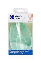 KikkaBoo „Tasty“ maisto dėžutė su dviem skyreliais ir įrankiu – Mint