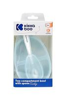 KikkaBoo „Tasty“ maisto dėžutė su dviem skyreliais ir įrankiu – Blue