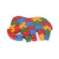 Medinė dėlionė Dramblys su raidėmis ir skaičiais
