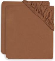 Jollein paklodės su guma lopšiui Jersey Caramel 40/50x80/90 cm (2 vnt.)