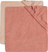 Jollein vystymo čiužinio užvalkalai Terry 50x70 cm Pink Pâle / Rosewood – 2 vnt.