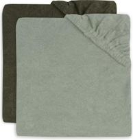 Jollein vystymo čiužinio užvalkalai Terry 50x70 cm Ash Green / Leaf Green (2 vnt.)