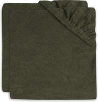Jollein vystymo kilimėlio užvalkalai Terry Leaf Green 50x70 cm (2 vnt.) – minkšta medvilnė