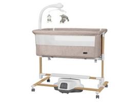 Carrello Bloom supamas lopšiukas Cream Beige Wooden – medinis lopšys kūdikiui