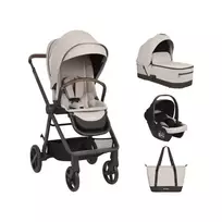 Vaikiškas vežimėlis 3in1  Mia Beige su lopšiu ir autokėdute