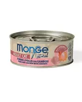 Monge Natural konservai katėms su tunu, vištiena ir krevetėmis, 12x80 g