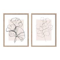 Spausdinti paveikslai su rėmeliu 2 vnt. 30x40 cm Floral Set – Styler