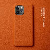 Genuine leather protective case for Apple 13Promax, 12Pro, and 13Max phones. iPhone 12 Pro raudona
