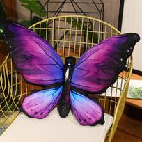 Naujas spalvingas drugelis pliušinis žaislas, prikimštas tikroviškas drugelis, pagalvės pagalvėlė namų sofos dekoravimo pagalvėlė gimtadienio dovana 40x50cm violetinė