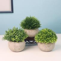 3 vnt. mini dirbtiniai augalai, netikra žalia žolė vazone, dirbtinių simuliacinių augalų rinkiniai namams, virtuvei, sodui, biurui 3 pack