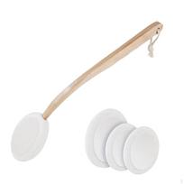 Back Creams Moisturizer Lotion Long Handle Curved Design Replaceable Pads EVA Wood Material Suitable skin color two size