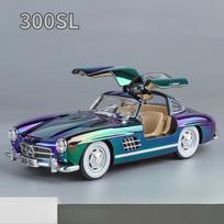 1:24 Mercedes-Benz 300SL Klasikinis automobilis Galvanizuota versija Lydinio automobilis Metalinis modelis ant liejimo formos Madingas eksponavimo ornamentas Vaikų žaislai C403 violetinė