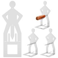 2/4 vnt. BBQ dešrainių laikiklis Nerūdijančio plieno Hot Dog grotelių laikikliai Nešiojamas Hotdog ir dešrainių stovas Kempingui BBQ Aksesuarai