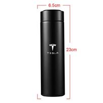 Automobilio lipdukas Tesla Izoliuotas Išmanusis puodelis 500ml Termoso butelis Išmanusis puodelis Temperatūros ekranas 304 Nerūdijančio plieno Vakuuminis Arbatos
