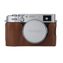 Oil Skin Camera Half Case for Fujifilm X100VI Fuji X100VI PU Leather Bottom Openning Cover