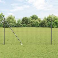 Tvora su stulpais Pilka 16 x 10 m Plienas ir PVC