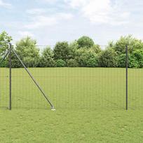 Tvora su stulpais Pilka 15 x 10 m Plienas ir PVC