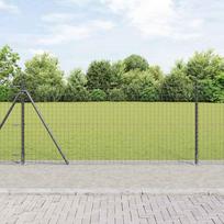 Tvora su stulpais Pilka 1 x 10 m Plienas ir PVC