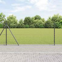 Tvora su stulpais Pilka 1 x 10 m Plienas ir PVC