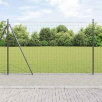 Tvora su stulpais Pilka 16 x 10 m Plienas ir PVC
