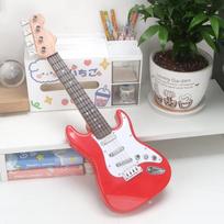 Elektrinės gitaros žaislas vaikams - 4 stygų daugiafunkcis elektroninis muzikos instrumentas, nešiojama vaikiška gitara raudona