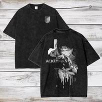 2026 New Anime Attack on Titan Cotton Washed Peripherals Parent-child Wings of Freedom Logo Graphic Print Men Womeen T-shirts... S įvairiaspalvis