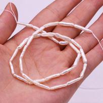 1String, Natural Freshwater Pearls, 4×14-5×15mm White Toothpick Shape Pearl Beads for Jewelry Making DIY Crafts, Wedding Gifts for Women, 36cm 1String/4×14-5×15mm-36cm balta