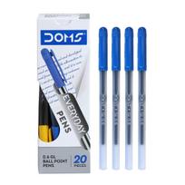 Doms DF 0.6 GL Ball Point Pens Blue Ink Pack Of 40 Smooth Dark Writing Use And Throw For Office Home School Desk