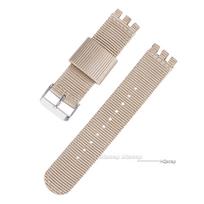 Nylon Watchband for Swatch Strap Fabric Canvas Watch Band for SWATCH 17mm 19mm 20mm Watch Strap Accessories Replacement Men Belt 19mm&steel buckle chaki