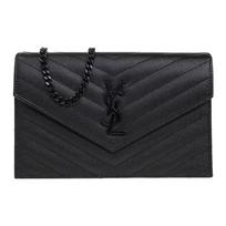 Saint Laurent Ysl Cassandre Nuimamas peties dirželis Magnetinis užsegimas Mažas veršio odos piniginė Per petį nešiojama rankinė Moteriškos rankinės Juoda 742920-BOW08-1000 Box(Basic Set+Box)