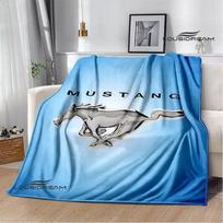 Mustang automobilio logotipas spausdintas pledas Flanelinis pledas Šiltas pledas pledai lovoms vaivorykštės pledas Iškylos pledas gimtadienio dovana 75x90cm