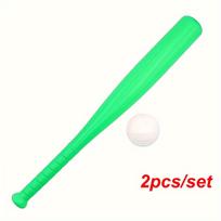 2pcs/Set Plastic Baseball Bat With Ball 17.7inches Baseball Bat For Beginner Baseball Player Outdoor Sports Game ZSY žalia