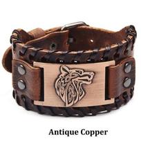 Retro Vintažinis Odinis Apyrankė Vyrams Sagties Vilko Apyrankės Pankroko Rankogalių Apyrankė Apyrankė Vyrams Papuošalai Pulseras Hombre Pulseira Masculina MIT