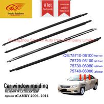 Priekinių ir galinių durų stiklo sandarikliai, skirti Toyota Camry (75710-06100, 75730-06100) Left Front Door Outer Weatherstrip