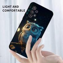 Cute Owl Phone Case For Samsung S25,S24,S23,S22,S21,S20,S10,Ultra,Plus,Lite,FE,Soft Silicone Black Cover Samsung S25ULTRA