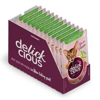 Delickcious su ėriena, vištienos filė ir šparaginėmis pupelėmis drebučiuose 12 x 85 g