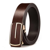 Genuine Leather Toothless Automatic Buckle Leather Belt for Men and Young Men Simple and Versatile Business Casual Trousers 105cm