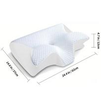 1vnt Memory Foam gimdos kaklelio pagalvė, 2 viename Ergonomiška kontūro ortopedinė pagalvė kaklo skausmui malšinti, kontūrinės atraminės pagalvės, kaklo pagalvė balta