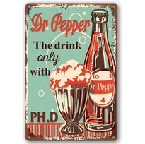 Dr. Pepper Cola Metaliniai ženklai Sienos meno plakatai Plokštelė Vintažinis geležies tapyba Dekoracija vyro urveliui Namų kavinei Garažui Klubui Barams 20x30cm（7.8x11.8inch）