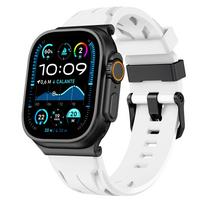 Silicone Bracelet for Apple Watch Ultra 3 2 49mm 46mm 45mm 44mm Sports Luxury Band For Iwatch Series 11 10 9 8 7 6 5 4 Se3 Strap 49mm 46mm 45mm 44mm&L(215mm) balta