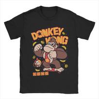 2025 Summer Donkey Kong Arcade Game Printed Tshirt Mens Casual Cotton Fashion Loose Street Short Sleeves M